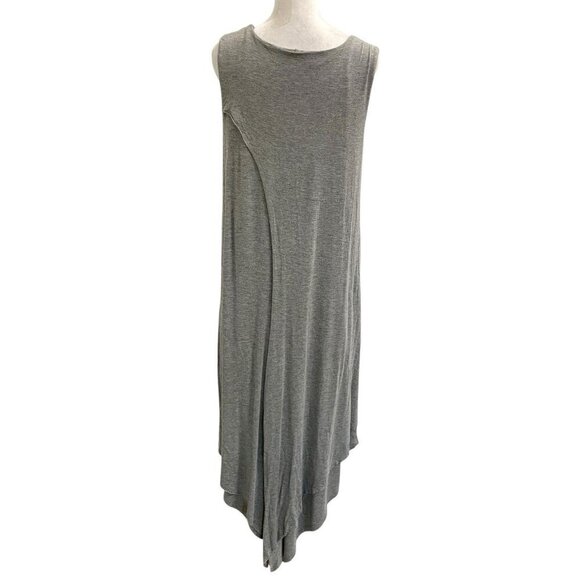 Soft Surroundings Asymmetrical Layered Jersey Knit Midi Dress Gray size Large - Picture 6 of 8